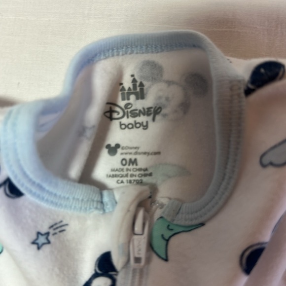 Disney Baby - Blue and White Mickey Mouse Footie Sleeper - Picture 3 of 3
